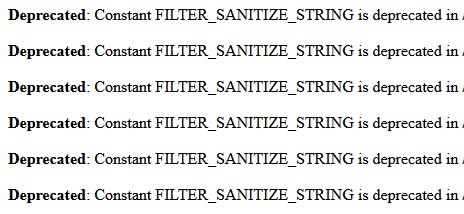 FILTER_SANITIZE_STRING is deprecated